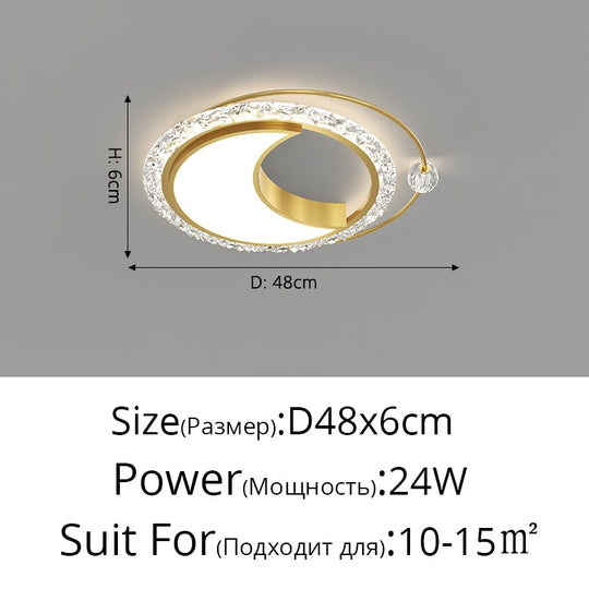 Nordic Bedroom Recessed Led Ceiling Lights Post - Modern Luxury Crystal Creative Living Room