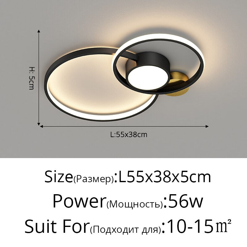 Postmodern Minimalist Living Room Chandeliers Creative Aluminum Bedroom Lamp Led Art Study Ceiling