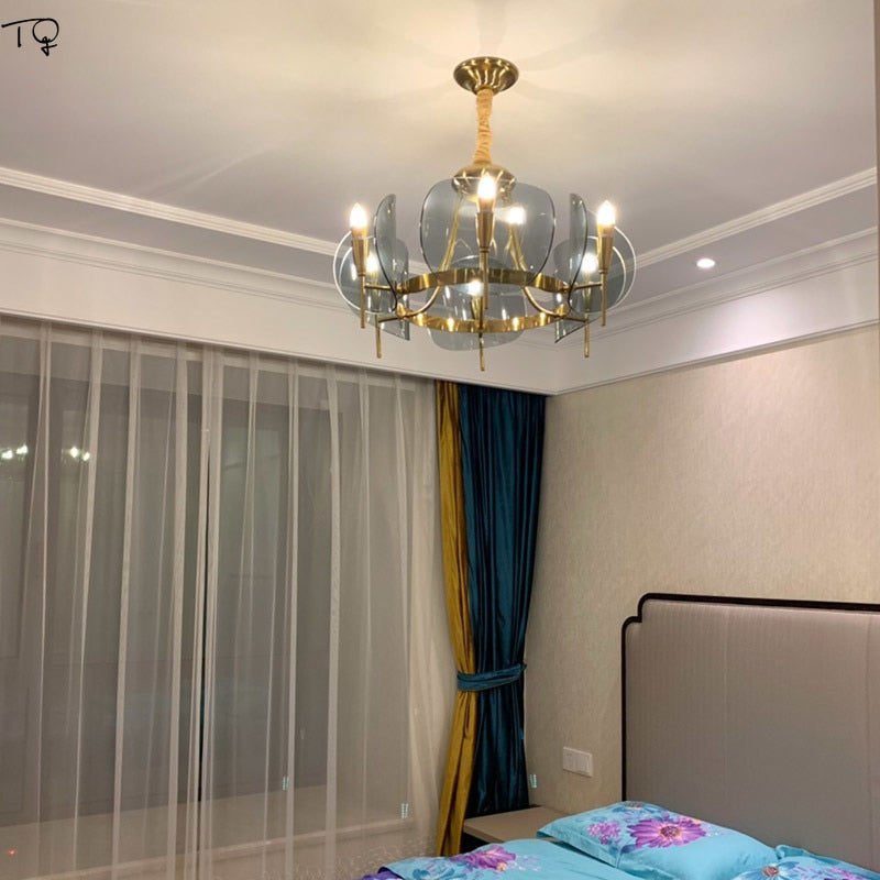 Lustre Modern Chandelier Lighting Designer Glass Metal Suspension Luminaire Industrielle Art Decor