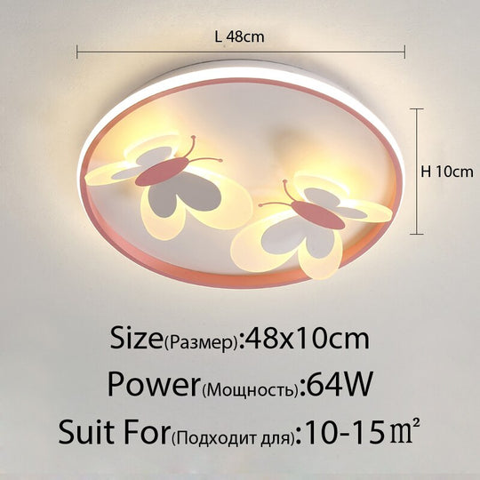New Modern Butterfly Decorative Led Ceiling Lights Study Living Children Room Kid Bedroom Salon