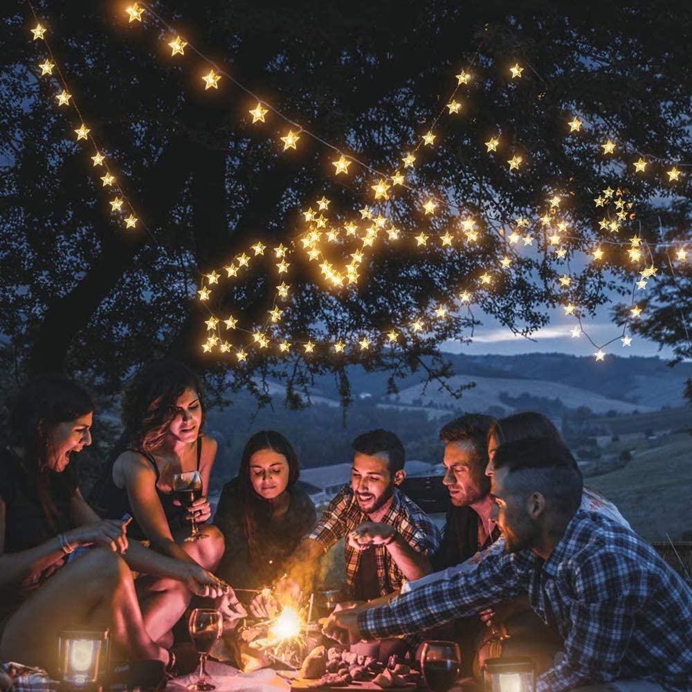 Outdoor 20 - 100 Led Solar Powered Star String Light Waterproof Power Lamp Fairy For Garland Lawn