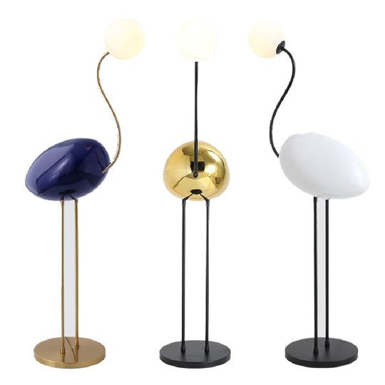 Nordic Minimalist Flamingo Glass Shade Led Floor Lamp - Stylish Living Room And Bedroom Lighting