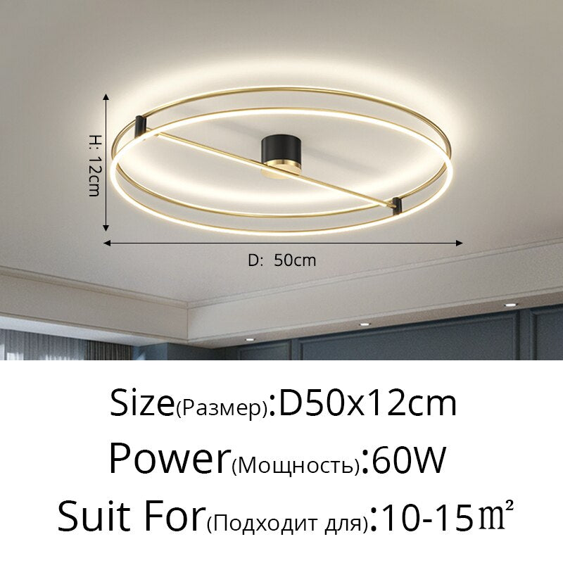 Recessed Led Ceiling Lights Simple Modern Bedroom Lamp Nordic Light Luxury Living Room Creative