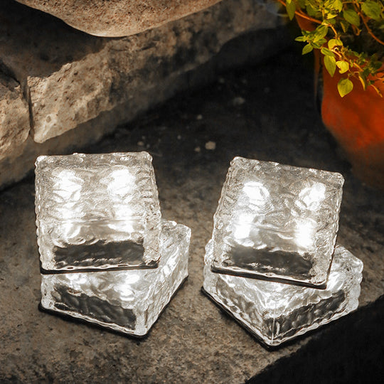 4Pcs Solar Led Lights Outdoor Decor Lawn Lamp Brick Light Sunlight For Landscape Pathway Garden
