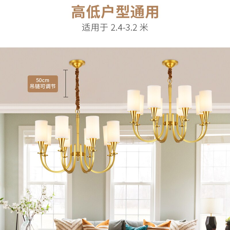 Refined Copper Elegance: Classic American Country - Style Chandelier For Living Spaces Chandelier