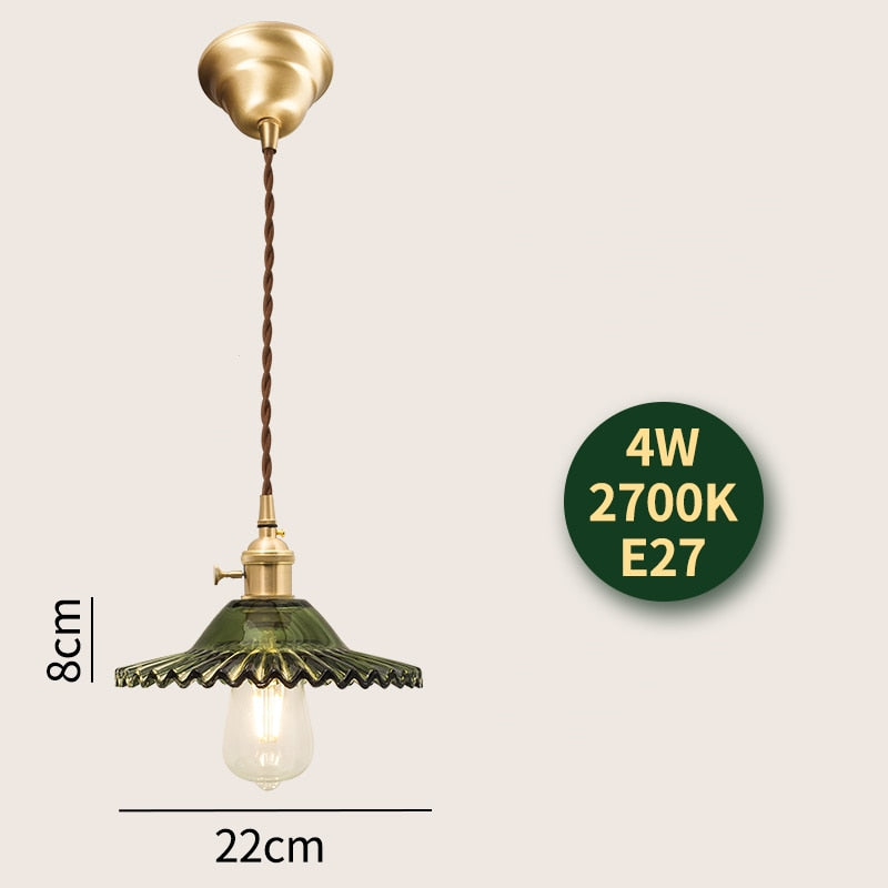 Nordic Modern Led Hanging Lights Fixtures Glass Lampshade Copper Socket Home Indoor Decor Japan