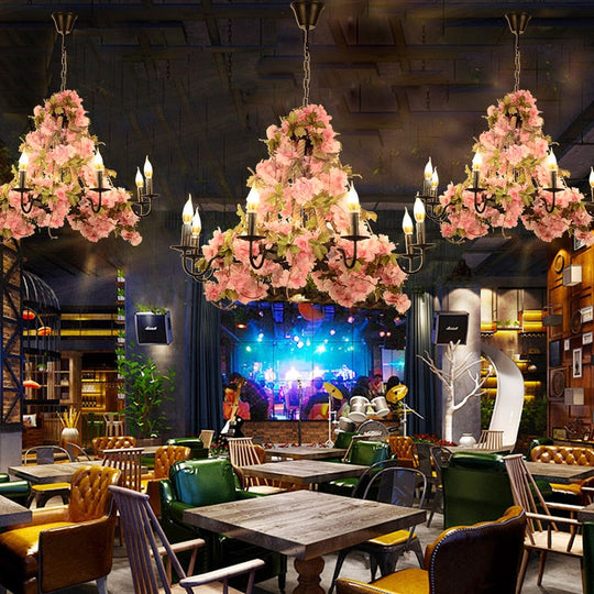 Plants Pendant Light Creative Music Restaurant Milk Tea Shop Bar Hot Pot Cherry Blossom Simulation