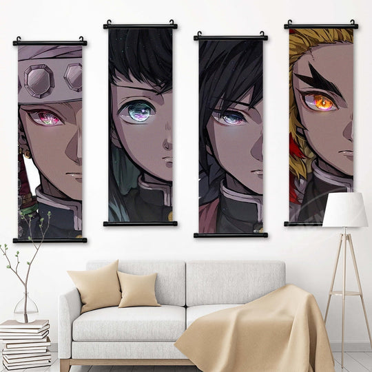 Demon Slayer Anime Scroll Art - Rengoku Kyoujurou Canvas Poster For Home Decor Printings