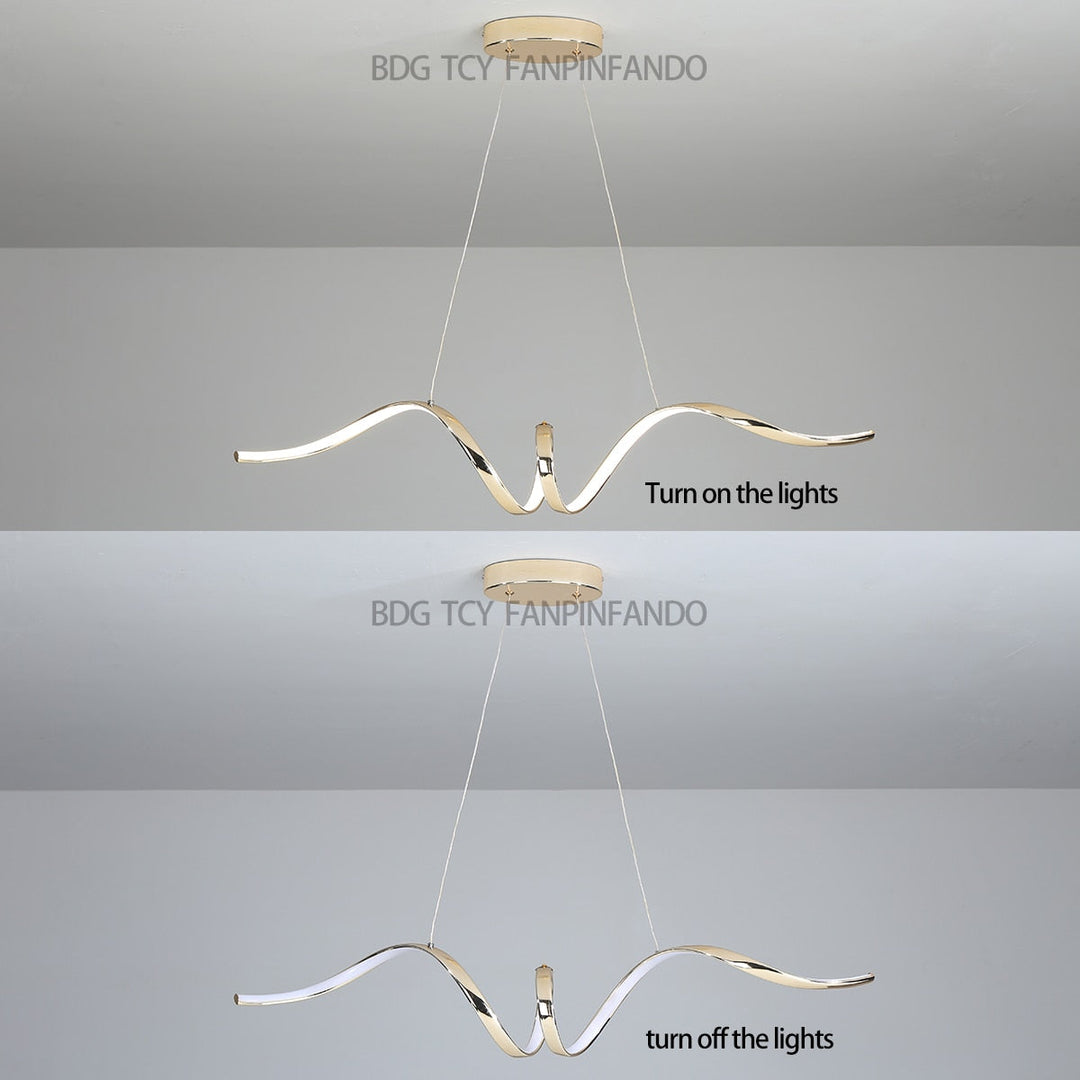 Modern Led Pendant Ligh Gold/Chrome Kitchen Island Lamp Dining Room Chandelier 90-260V Lighting