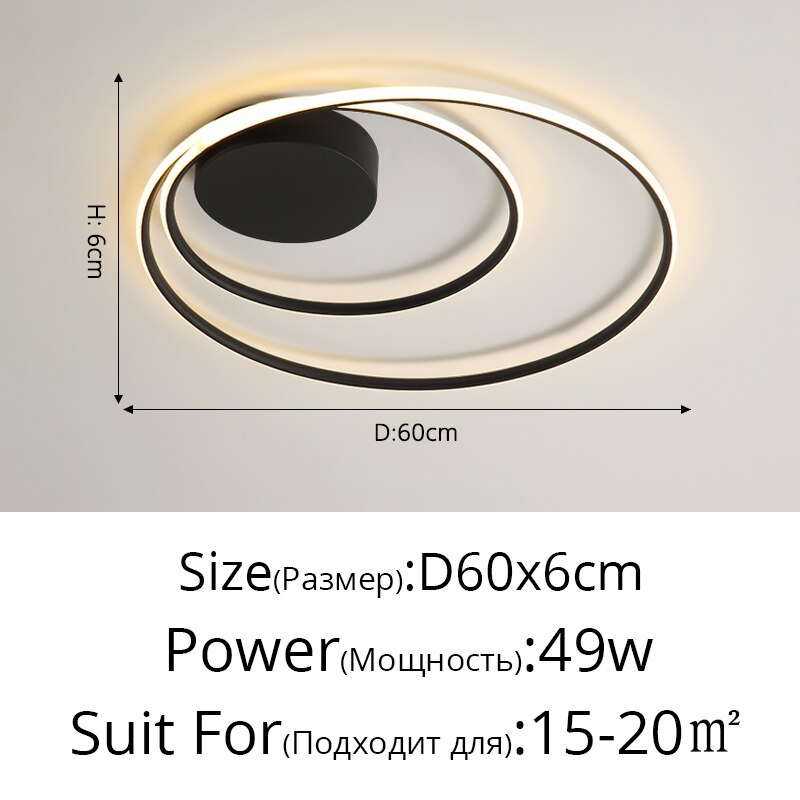 Nordic Led Ring Chandeliers Bedroom Main Lamp Simple Modern Personality Creative Lighting Art