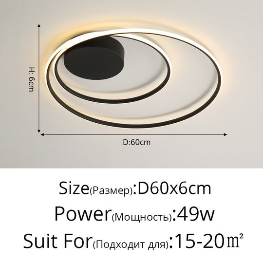 Nordic Led Ring Chandeliers Bedroom Main Lamp Simple Modern Personality Creative Lighting Art