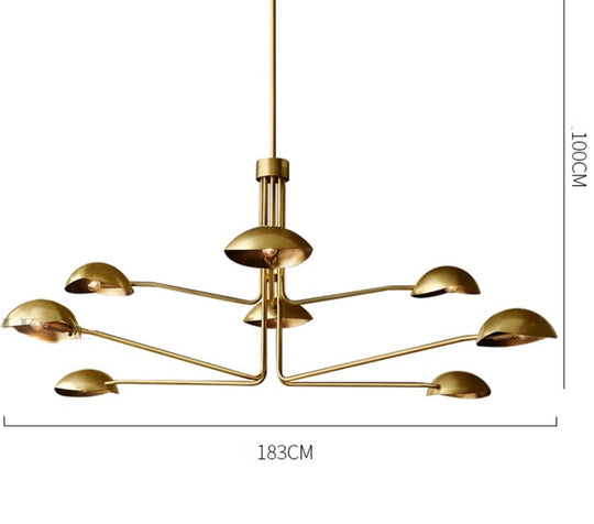 Neoclassical Inspired Copper Toned Modern American Italian Designer Chandelier With Retro Appeal