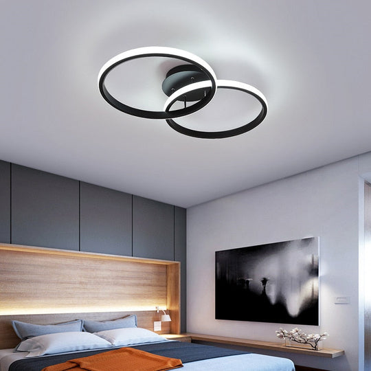 Nordic Circular White Led Ceiling Lights For Living Room Dining Rings Lamps Kitchen Bedroom Light