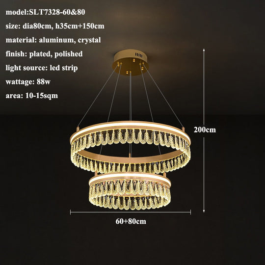 Duplex Nordic 5 Layer Led Luxury Crystal Designer Chandelier Lustre Lighting Modern New Style