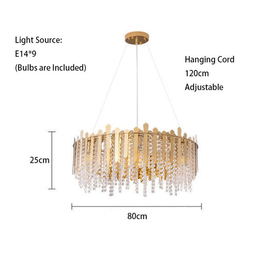 Luxury Dimmable Led Ceiling Chandeliers - Glass Gold Hanging Lamps With Remote Control For Home