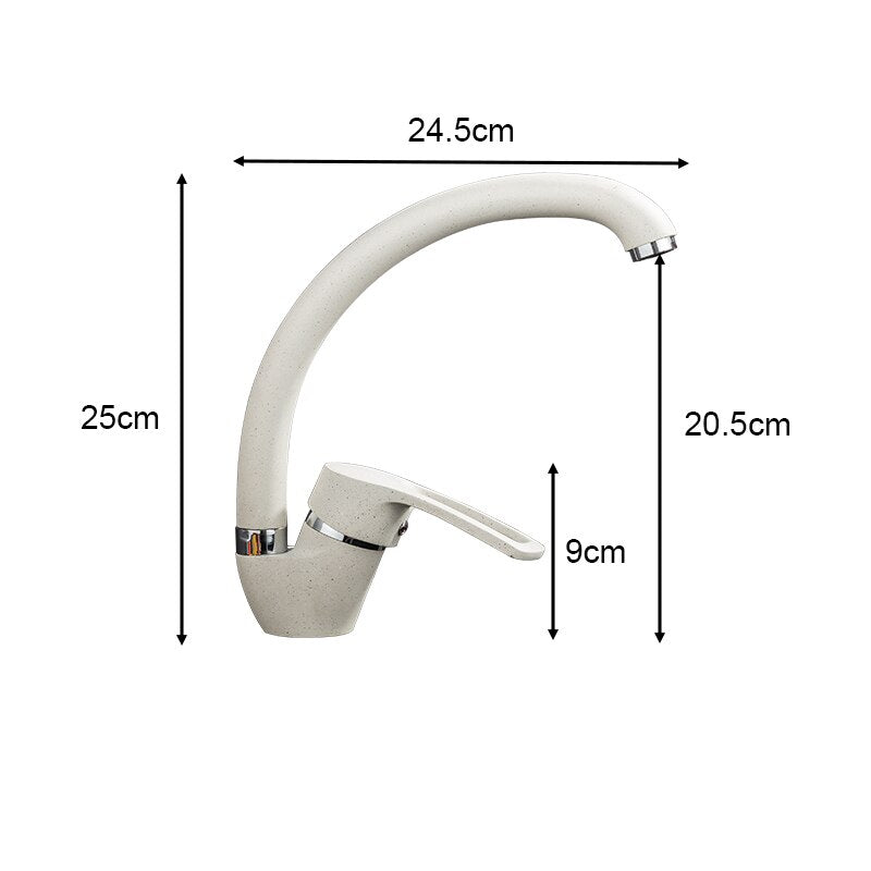Polished Kitchen Basin Faucet Cold And Hot Chrome Black 360 Rotating Single Handle Torneira Home