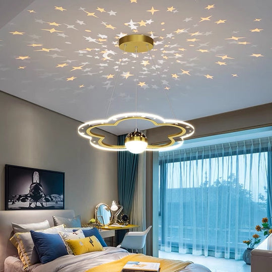 Modern Led Starry Sky Art Deco Chandelier For Bedroom Pendant Lighting