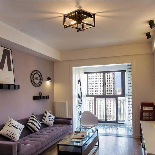 American Retro Industrial Ceiling Lamp Corridor Restaurant Kitchen Bedroom Balcony Porch Light Iron