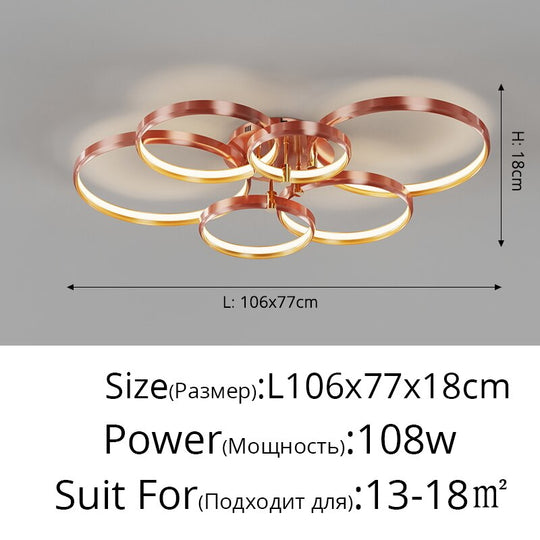 New Living Room Chandeliers High-Grade Aluminum Hall Ceiling Lamp Bedroom Modern Whole House Package