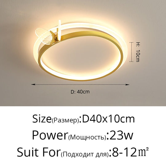 Modern Butterfly Living Room Ceiling Lights Simple Home Bedroom Lamp Nordic Personality Creative