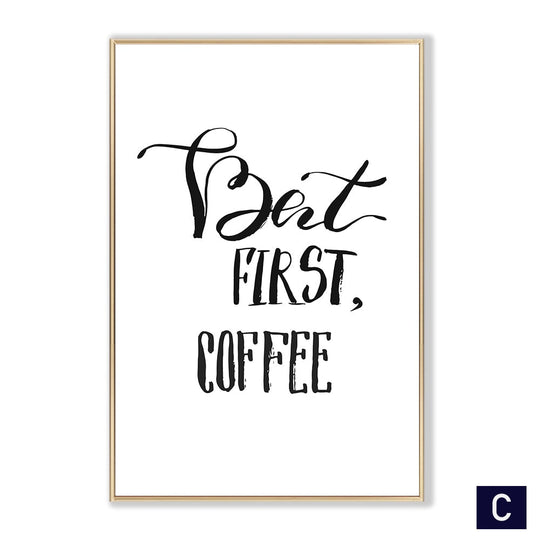 Black White Canvas Painting Nordic Kitchen Quotes Wall Posters Art Prints Pictures For Dining Room