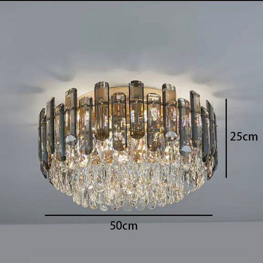 Modern Crystal Led Luxury Ceiling Lights - Round Lamps For Indoor Home Lighting & Living Room Decor