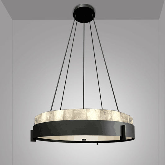 Modern Led Marble Ring Chandelier Creative Villa Living Room Bedroom Kitchen Indoor Lighting