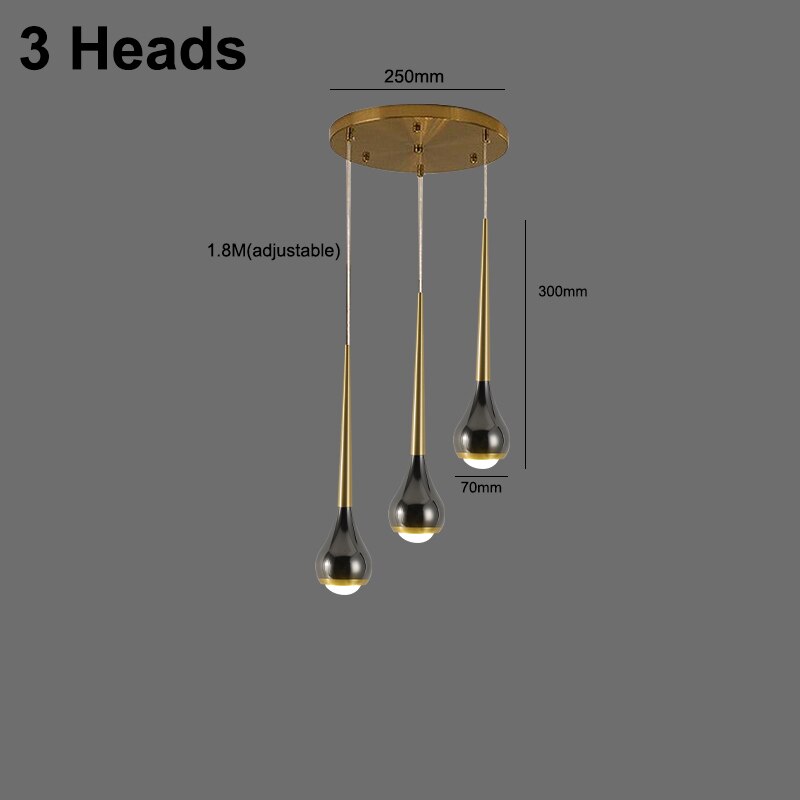 Black Staircase Led Pendant Ligh Modern Living Room Loft Hanging Lamp Villa Hotel Apartment Long
