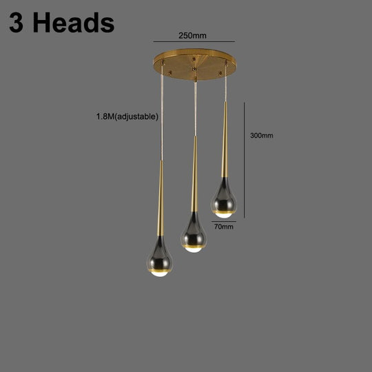 Black Staircase Led Pendant Ligh Modern Living Room Loft Hanging Lamp Villa Hotel Apartment Long