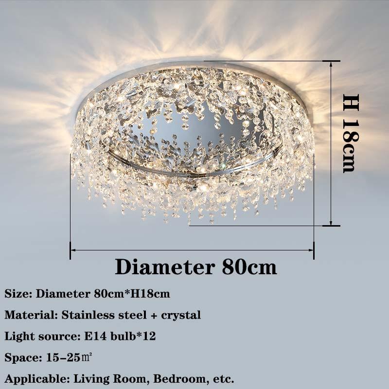 Contemporary Crystal Led Ceiling Chandelier For Living Room Bedroom Kitchen And Dining Areas