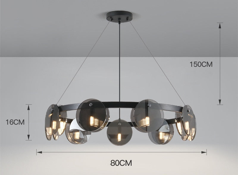 Modern Black Glass Pendant Light - Stylish Nordic Lighting For Living Room Dining Table And Kitchen