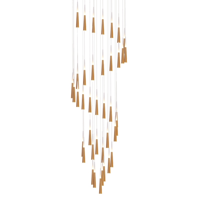 Led Chandelier Gold/Black/White/Coffe/Silver Staircase Long Pendant Lamp Duplex Building Villa