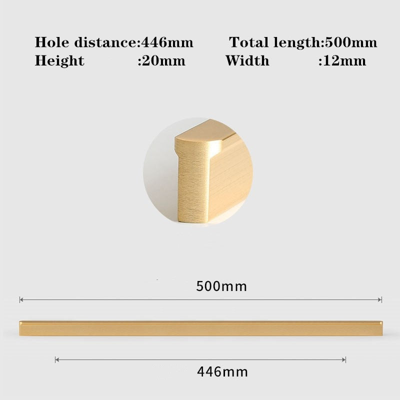 1Pc Simple Gold Brushed Kitchen Cabinet Long Door Handles Aluminum Alloy Wardrobe Cupboard Pulls