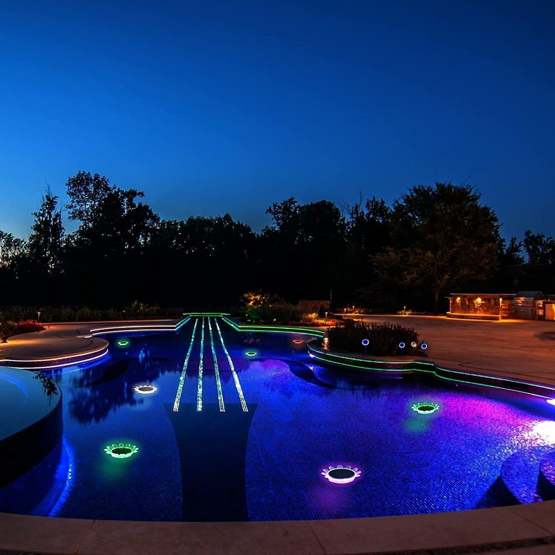 Solar Floating Pool Lights With Colorful Changing Ip68 Waterproof Sunflower Swimming Light For