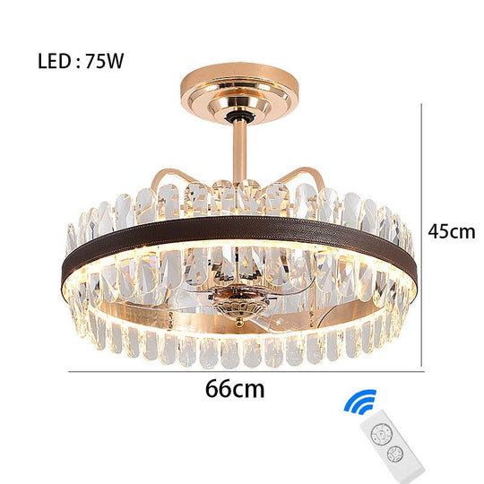 Crystal Dimmable Led Light Ceiling Chandeliers Black Leather Luxury Lustres Round Hanging Lamps