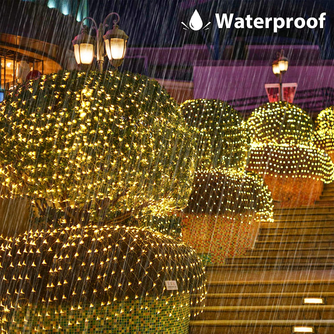 8 Modes Solar Power Led Net Curtain Light Mesh Fairy String Light Christmas New Year Decoration