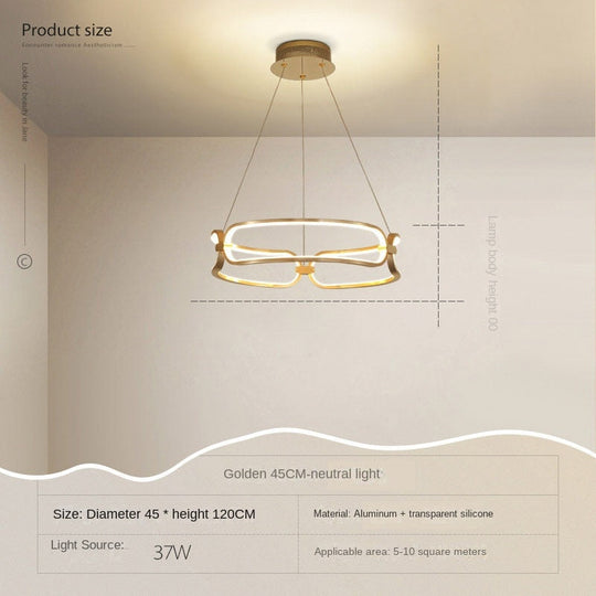 Modern Luxury Living Room Dining Creative Bar Front Desk Online Red Circle Designer Round Art Lamp