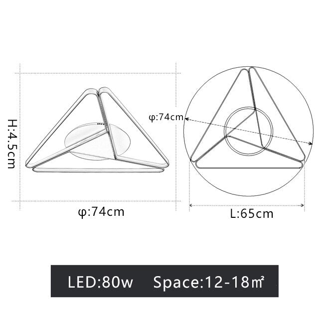 Modern Led Chandelier Lighting For Bedroom Study Room Living Room White/Black/Grey 90 - 260V