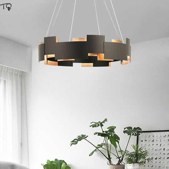 Post - Modern Industrial Pendant Lights Gold Black Iron Art Metal Suspension Luminaire Living Room