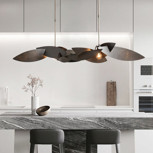 Postmodern Chandelier Luxury Led Living Room Creative Lighting Dark Gold Rectangular Dining