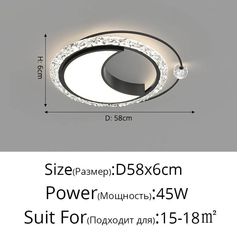 Nordic Bedroom Recessed Led Ceiling Lights Post - Modern Luxury Crystal Creative Living Room