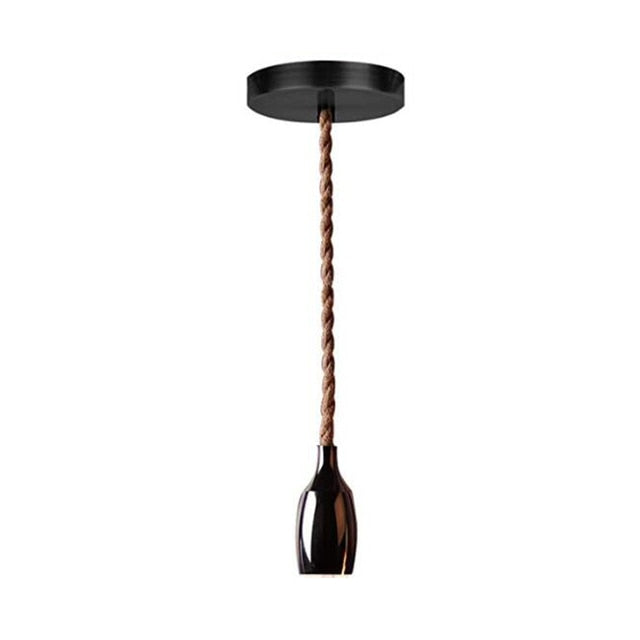 Retro Hemp Rope Industrial Chandelier Base Electroplating Bottle Pendant E27Lamp Holder Kitchen