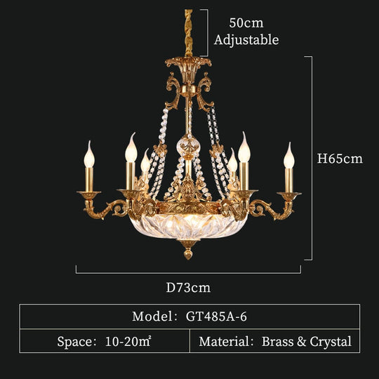 Maison - French Style Bronze Pendant Lamp Hand - Made In Lost Wax Technics 6Lights D73 H65Cm