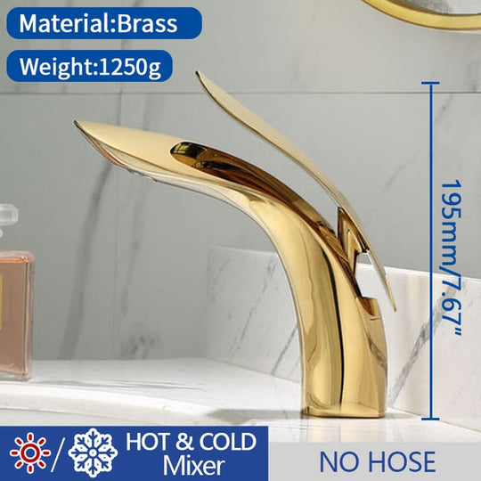 Basin Faucet Modern Bathroom Mixer Tap Black/Chrome Wash Single Handle Hot And Cold Waterfall Mp27