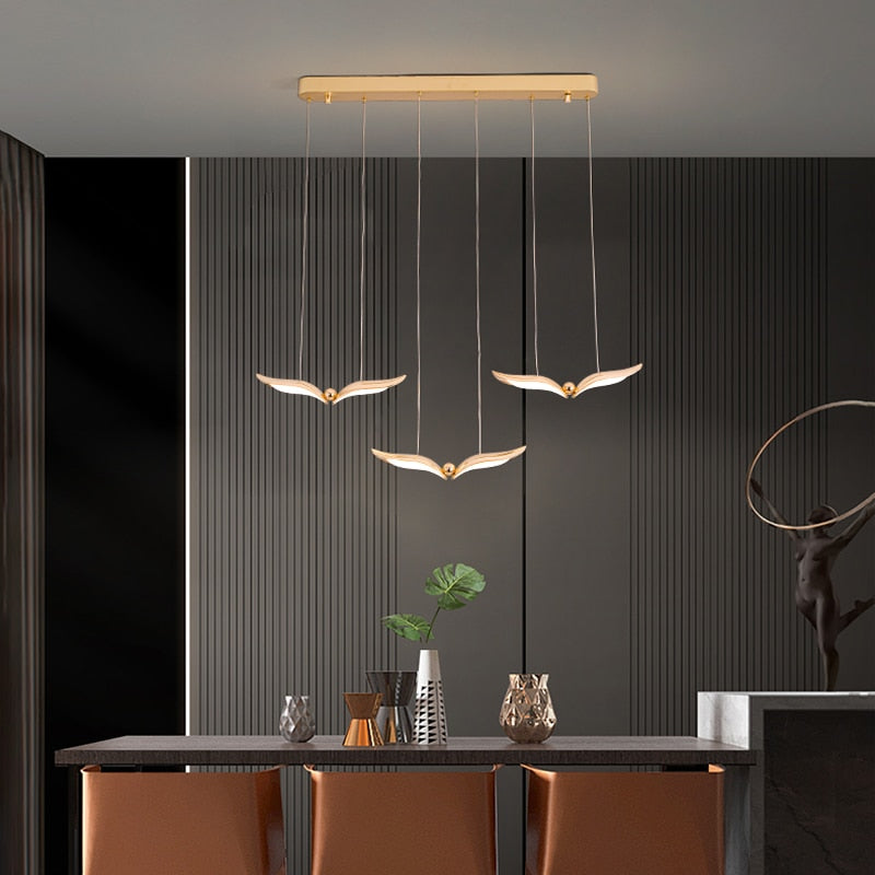 Seagull Led Chandelier Designer Creative Bar Simple Modern Personality Art Dining Table Lamp
