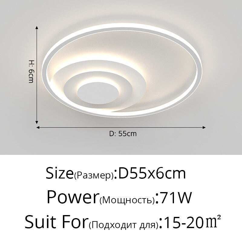 Nordic Modern Minimalist Bedroom Chandeliers White Black Led Ring Lamp Style Living Room Lights