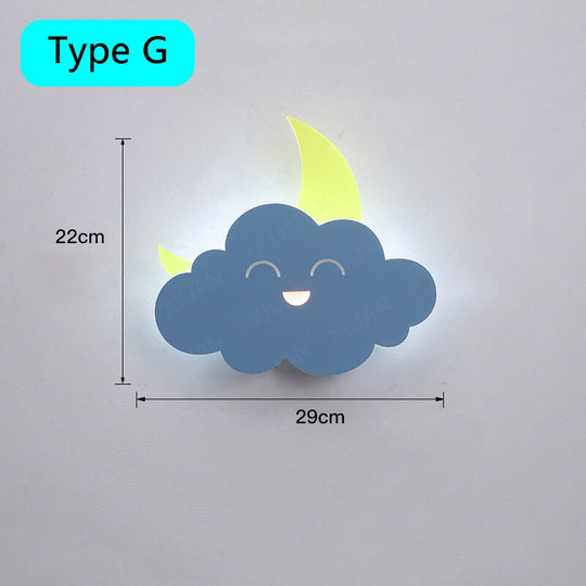 Hot Air Balloon Cloud Wall Light Creative Children Lamp For Bedroom Bedside Lighting Led Indoor