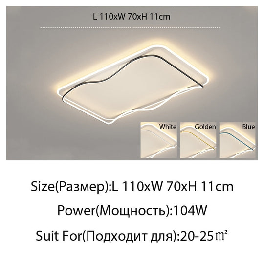 Full-Spectrum High-Display Living Room Chandeliers Rectangular Simple Atmosphere Minimalist Eye