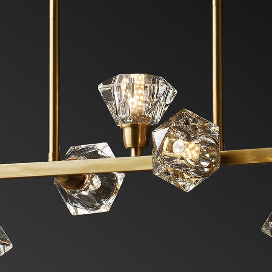 Nordic Restaurant Copper Crystal Chandelier Lighting Black/Gold Lustre Home Decor Suspension