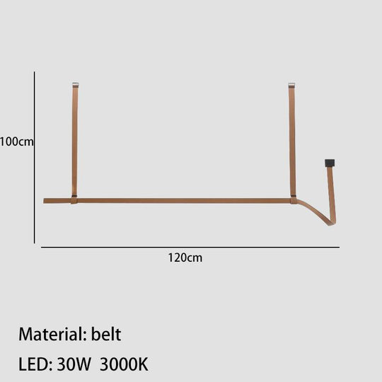 Novelty Belt Led Chandeliers Dining Room Bar Kitchen Hanging Light Fixtures Indoor Art Deco